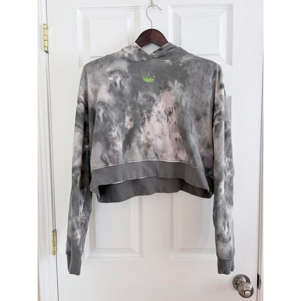 🖤 Adidas Originals Cropped Tie Dye Hoodie L